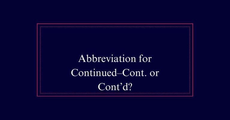 Abbreviation for Continued