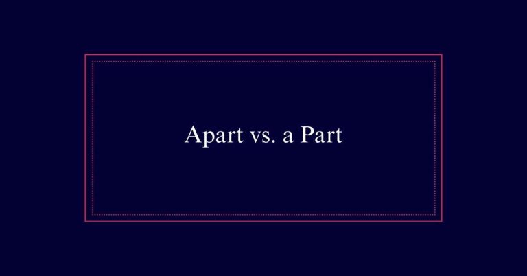 Apart or a Part