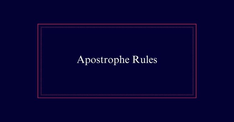 Apostrophe Rules