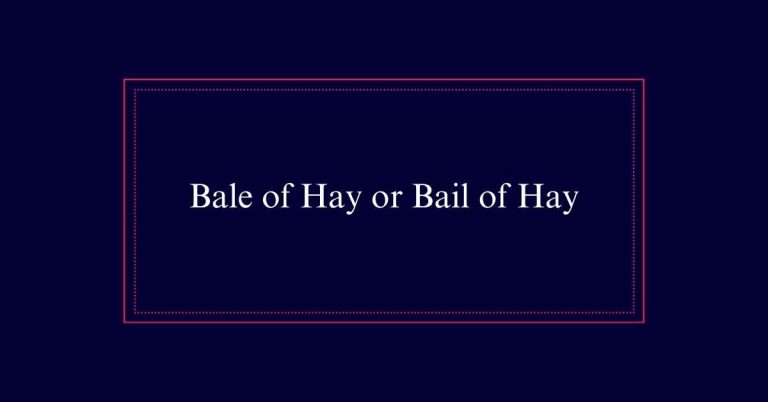 Bale of Hay or Bail of Hay