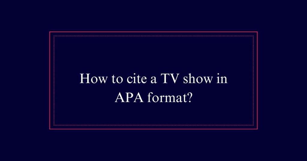 cite a TV show