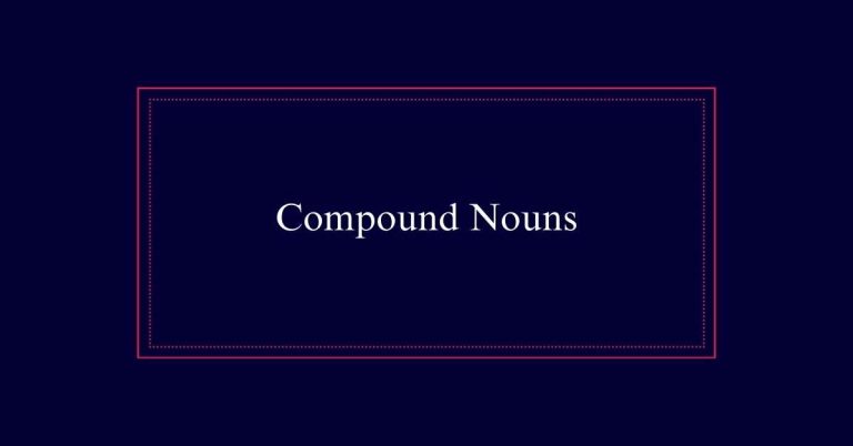 Compound Nouns