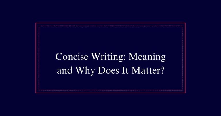 Concise Writing