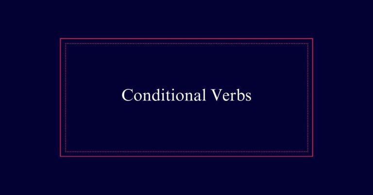 Conditional Verbs