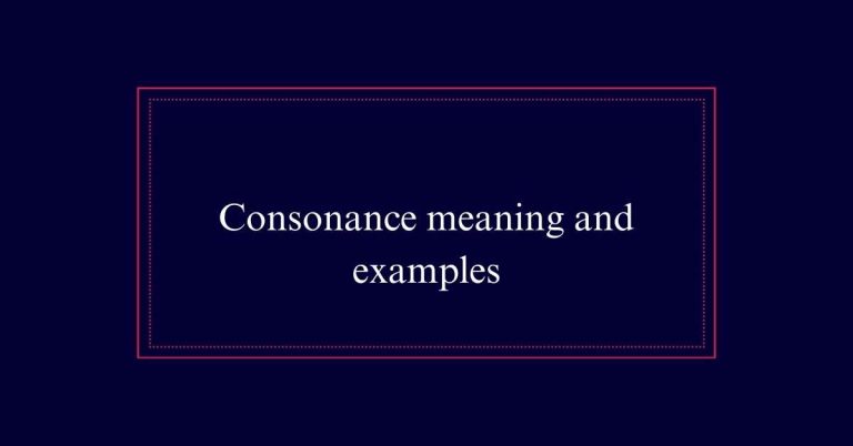 Consonance meaning and examples