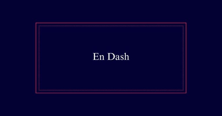 En dash uses