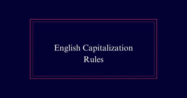 English Capitalization Rules