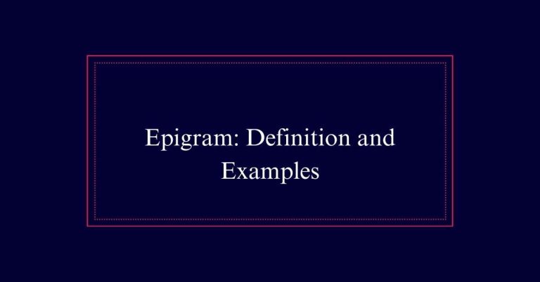 Epigram: Definition and Examples