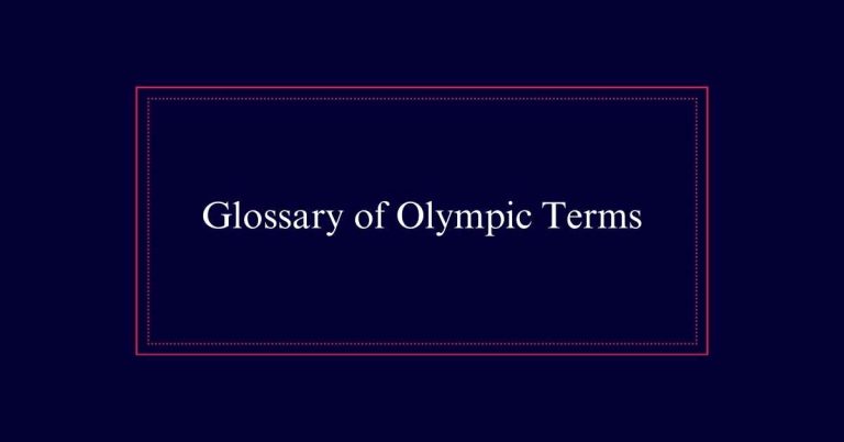 Glossary of Olympic Terms