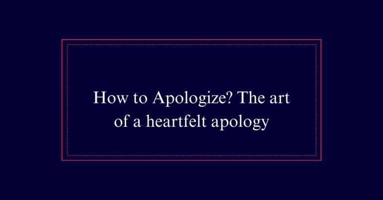 How to Apologize?