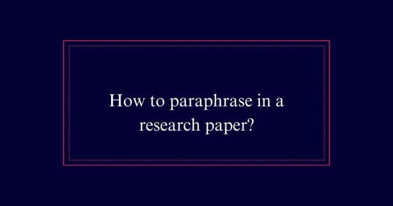 How to paraphrase in a research paper?