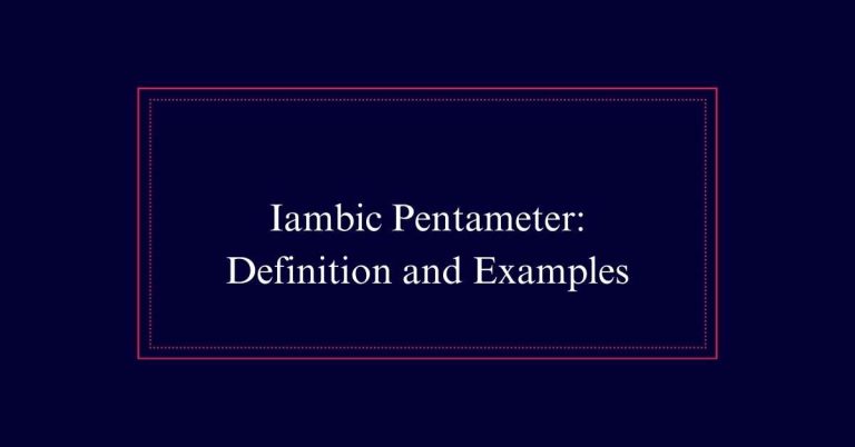 Iambic Pentameter Definition