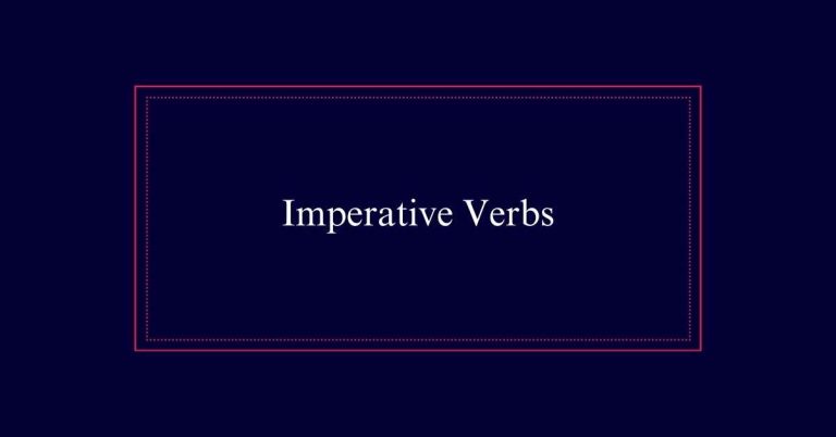 Imperative Verbs