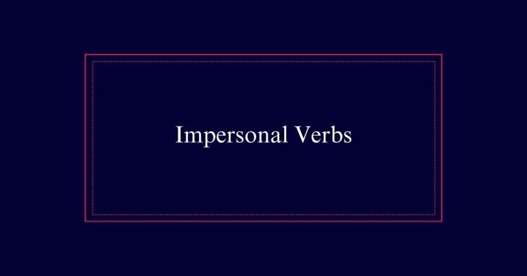 Impersonal Verbs