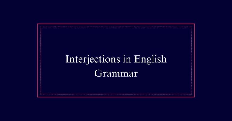 Interjections in English Grammar