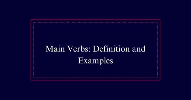 Main Verbs