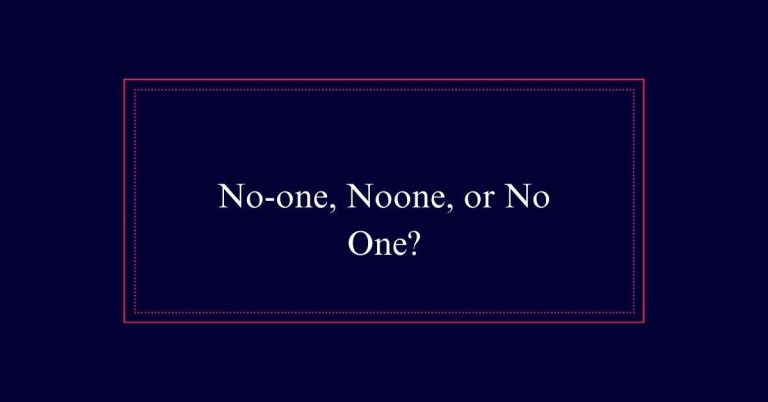 No one or noone