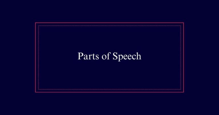 Parts of Speech