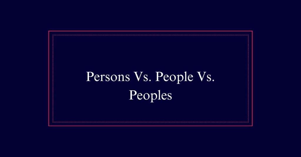 People or peoples