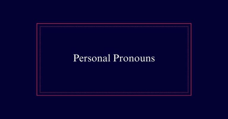 Personal Pronouns