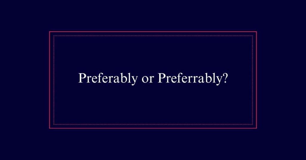 Preferably vs preferrably