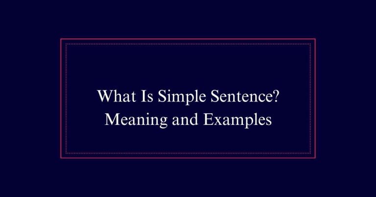 Simple Sentence