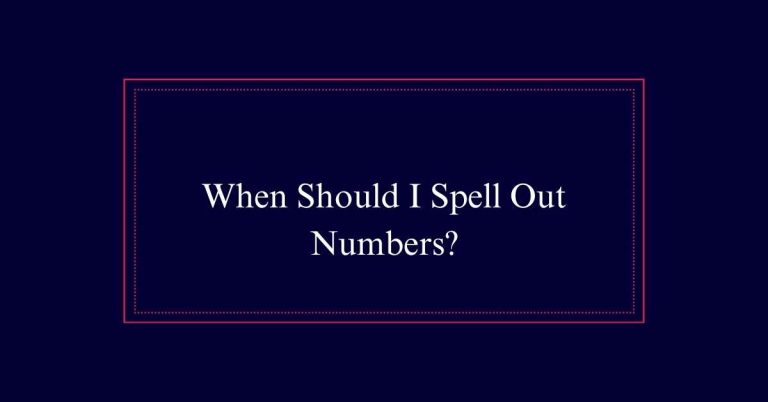 Spell Out Numbers or not