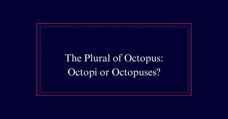 The Plural of Octopus