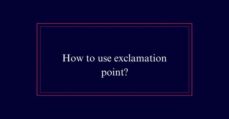 use exclamation point