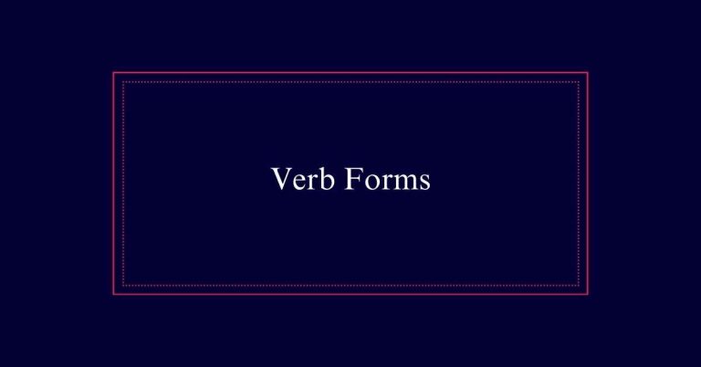 Verb Forms