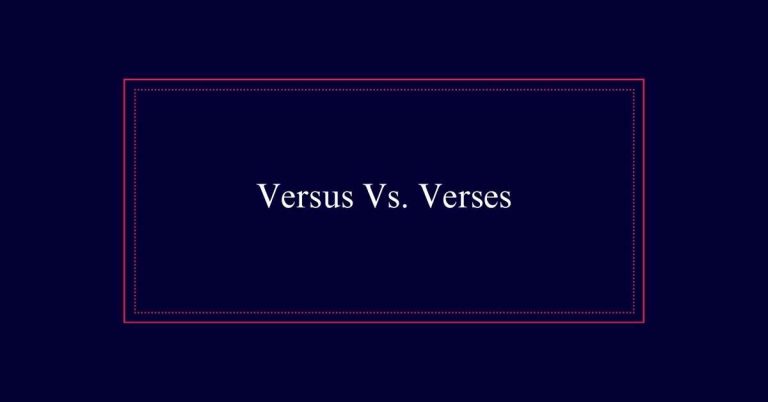 Versus Vs. Verses