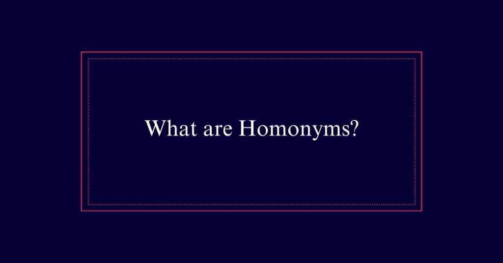 What are Homonyms?