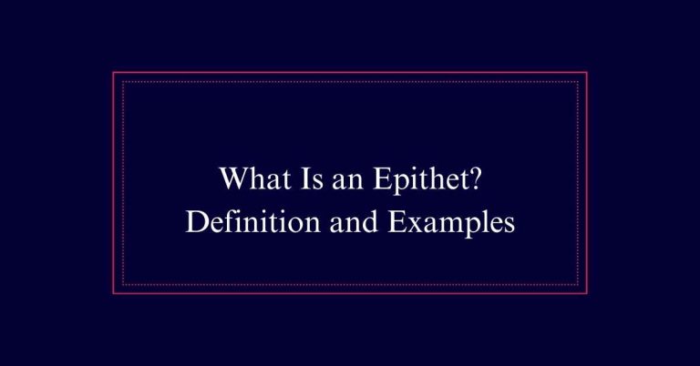 What Is an Epithet