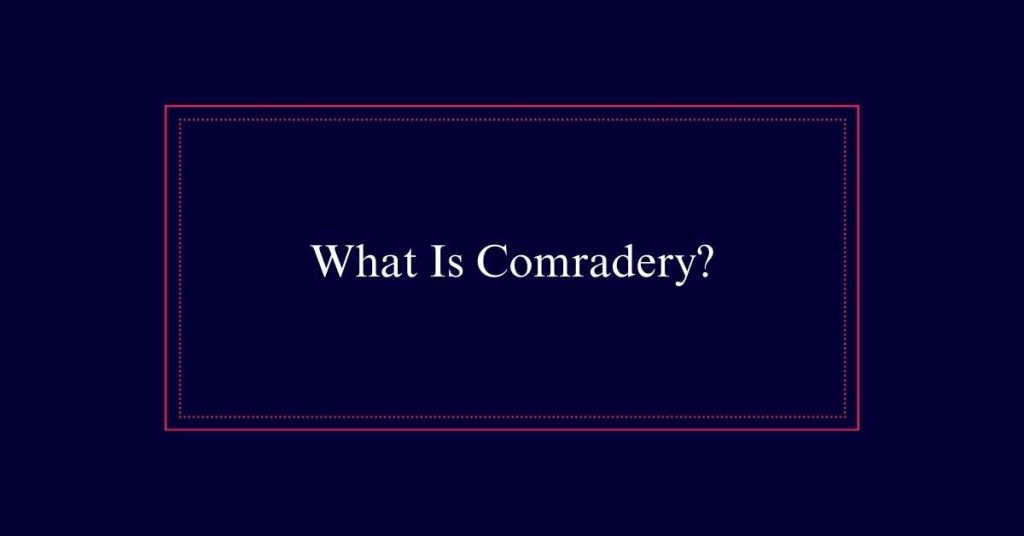 What Is Comradery?