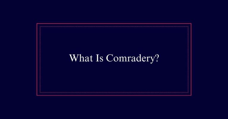 What Is Comradery?