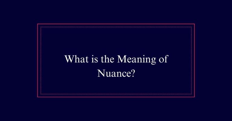 What is the Meaning of Nuance?