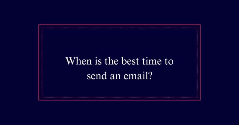 When is the best time to send an email?