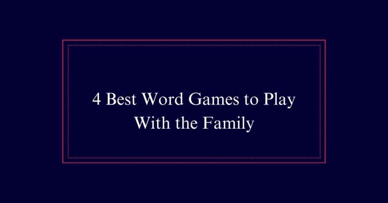 Word Games to Play With the Family