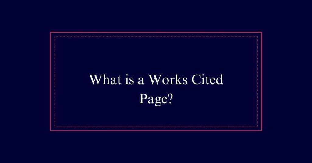 Works Cited Page