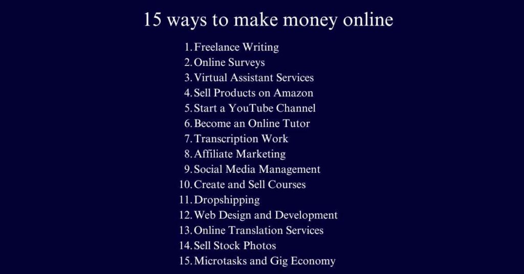 How to make money online