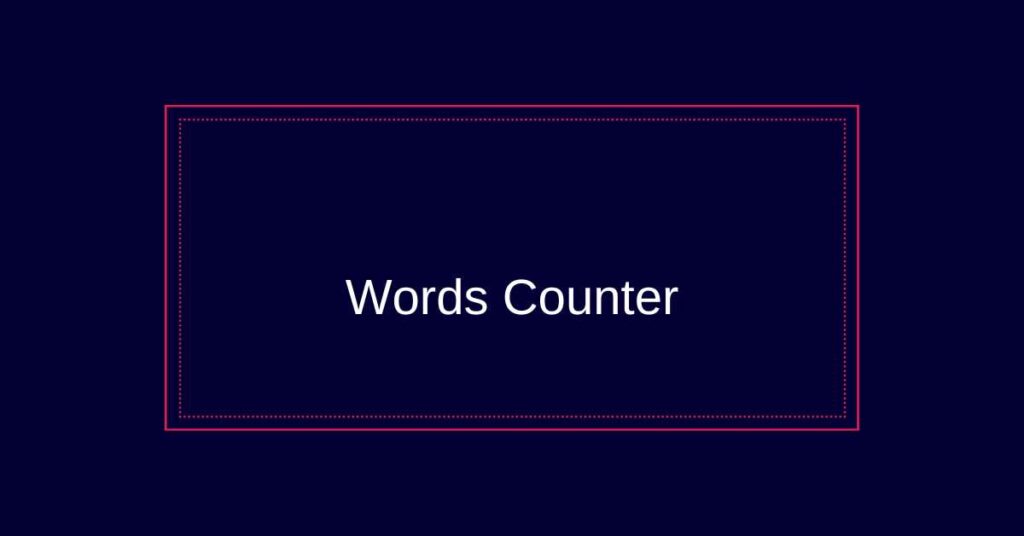 Words counting app online